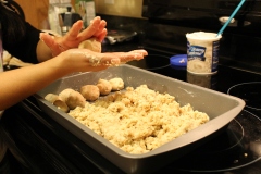 Form the cake mixture into balls. (photo: Abby O'Connor)