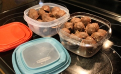 Finished cakeballs stored in tupperware containers (photo: Nikki Dulay)