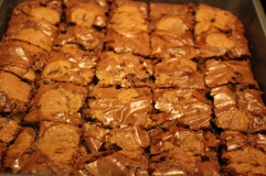 The finished cookie brownies cut into individual pieces. photo: Nikki Dulay)